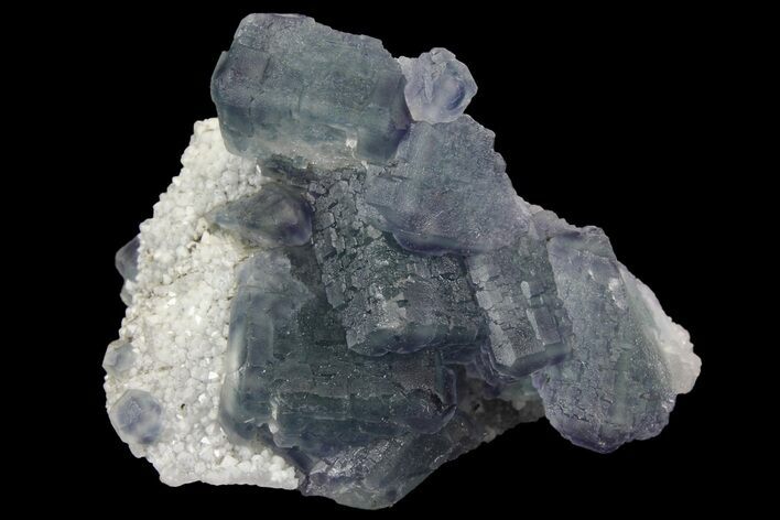 Multicolored Fluorite Crystals on Quartz - China #149742